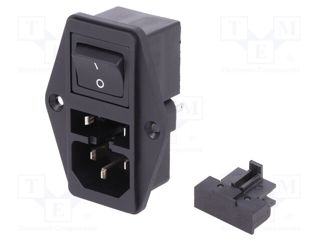 Connector: AC supply; socket; male; 10A; 250VAC; IEC 60320