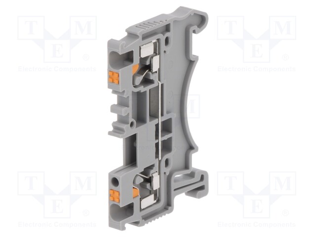 Splice terminal: rail; 0.2÷1.5mm2; ways: 1; terminals: 2; grey; TS35