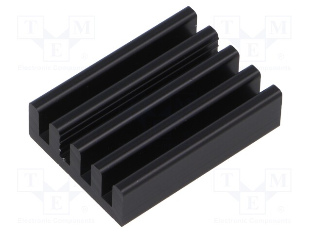 Heatsink: extruded; grilled; black; L: 37.5mm; W: 27mm; H: 10mm