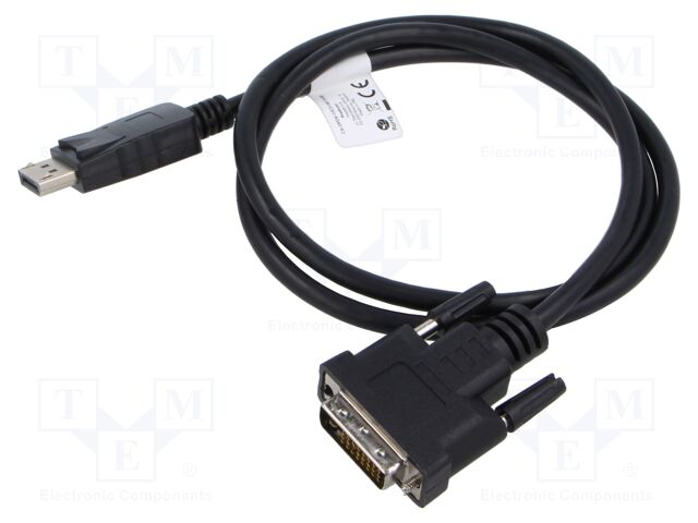 Adapter cable; DisplayPort 1.2; 1m; black; black