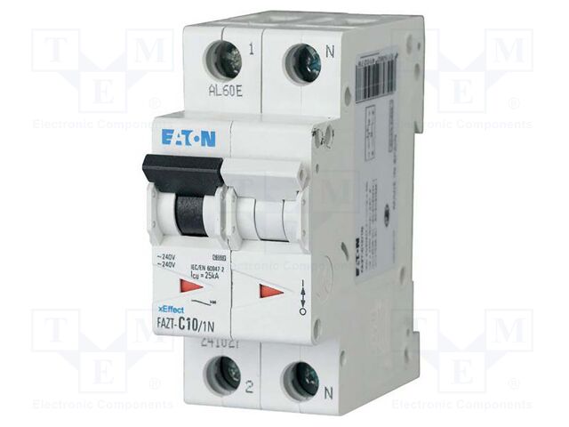Circuit breaker; 230/400VAC; Inom: 6A; Poles: 1+N; Charact: D; 25kA