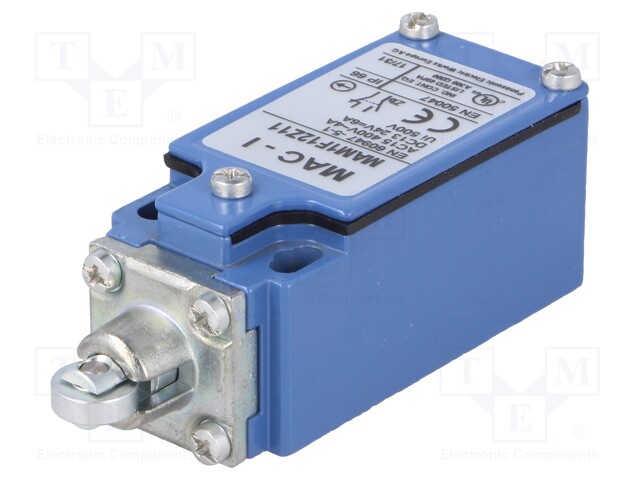 Limit switch; plunger with metal roller Ø11mm; NO + NC; 10A