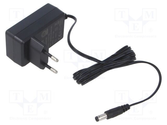 Power supply: switching; mains,plug; 24VDC; 1A; 24W; Plug: EU; black