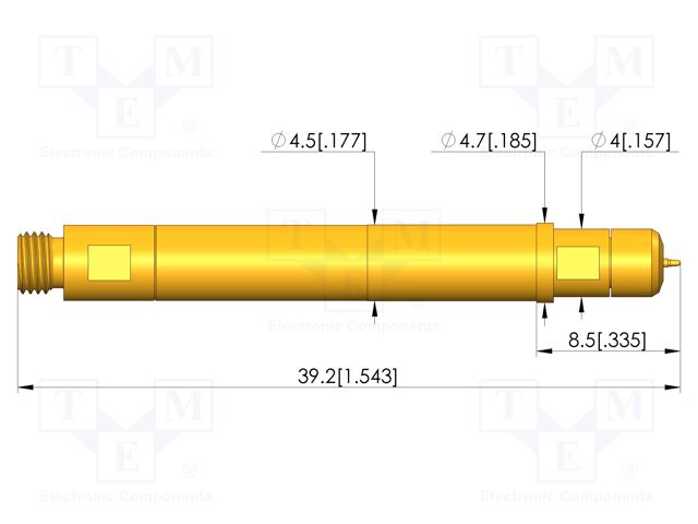 Test needle; plug-in