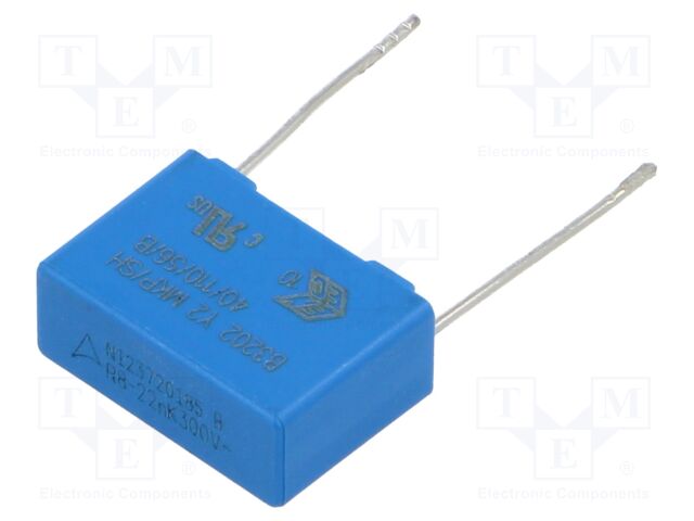 Capacitor: polypropylene; Y2; 22nF; 7x12.5x18mm; THT; ±10%; 15mm