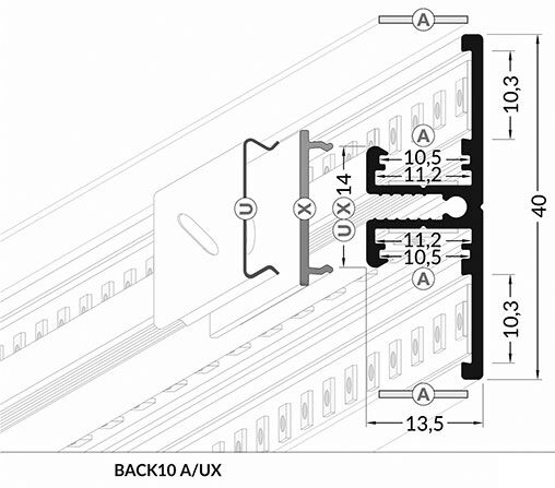 Profiles for LED modules; white; surface; natural; L: 2m; anodized