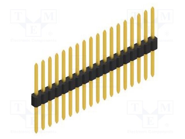 Connector: pin strips; pin header; male; PIN: 18; 1.27mm; THT; 1x18