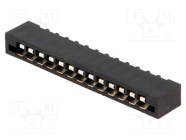 Connector: FFC (FPC); straight; PIN: 13; NON-ZIF; THT; tinned; 20mΩ
