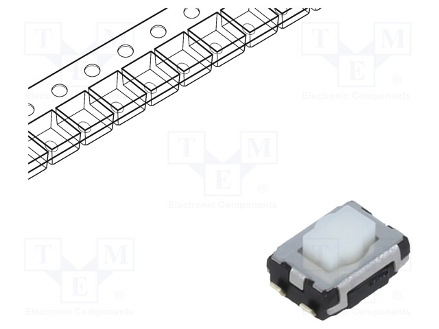 Microswitch TACT; SPST; Pos: 2; 0.02A/15VDC; SMT; none; 2.5mm; white