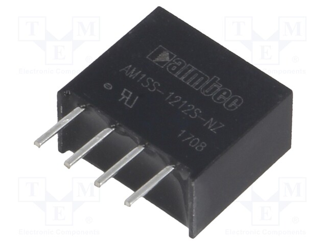 Converter: DC/DC; 1W; Uin: 10.8÷13.2V; 12VDC; Iout: 84mA; SIP4; 1.2g