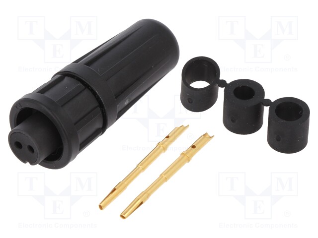 Connector: circular; Series: EN2; plug; female; soldering; PIN: 2; 7A