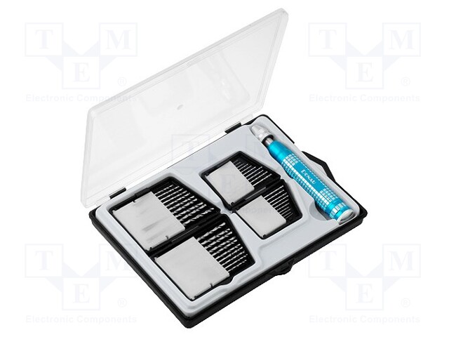 Tool accessories: drill set; Application: metal,plastic; Pcs: 41
