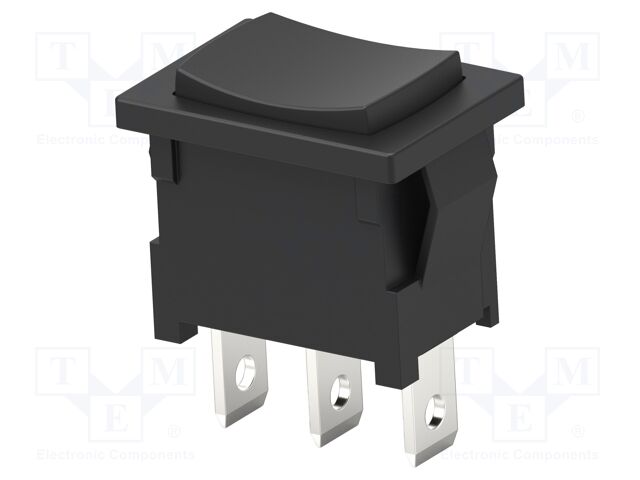 ROCKER; SP3T; Pos: 3; ON-OFF-ON; 4A/250VAC; 6A/28VDC; black; none