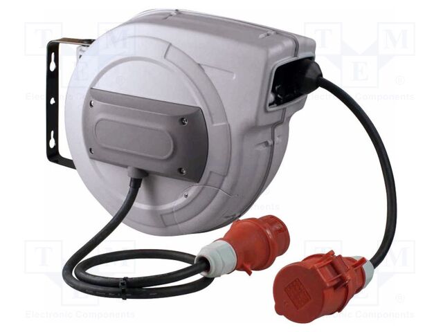 Extension lead; 5G2.5mm2; Sockets: 1; rubber; black; 15m; 16A