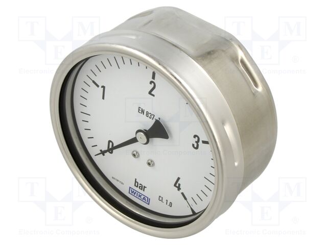Manometer; 0÷4bar; Class: 1; 100mm; stainless steel; 212.20