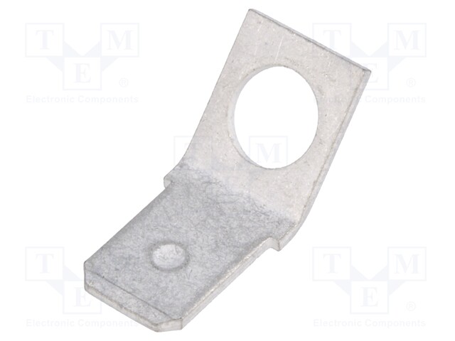 Terminal: flat; 6.3mm; 0.8mm; male; M5; screw; brass; tinned