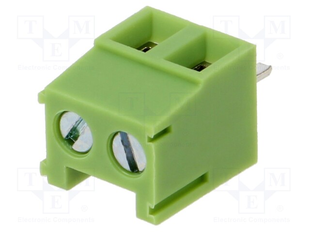 PCB terminal block; angled 90°; 3.81mm; ways: 2; on PCBs; terminal