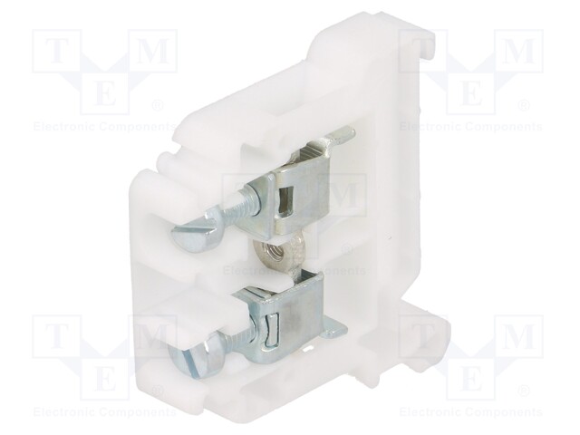 Splice terminal: rail; 0.5÷10mm2; ways: 1; terminals: 2; white; TS35
