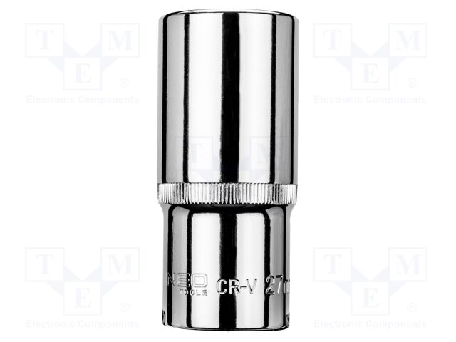 Socket; 6-angles,socket spanner; HEX 27mm; 1/2"; long