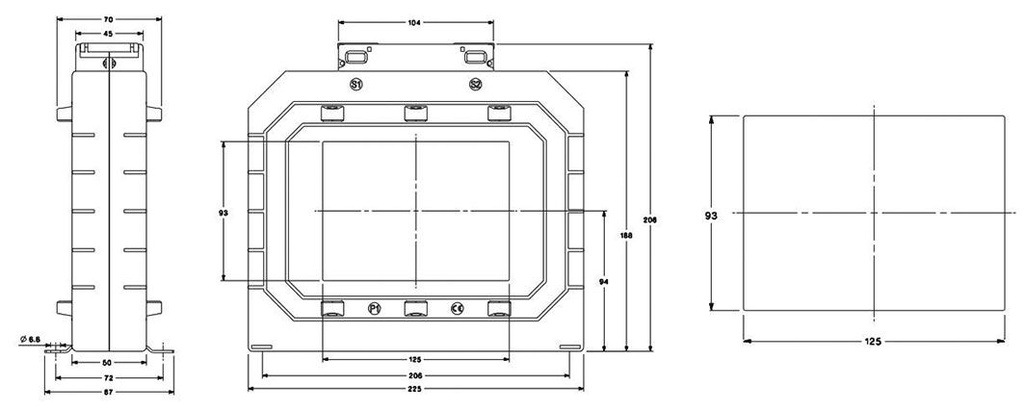 Current transformer; Iout: 5A; Iin: 1.5kA; 93x125mm