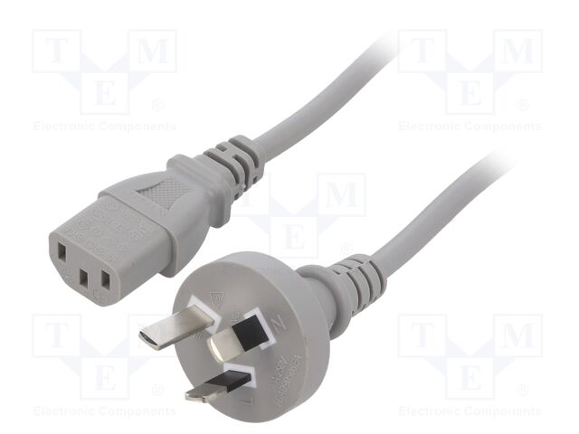 Cable; 3x0.75mm2; AS/NZS 3112 (I) plug,IEC C13 female; PVC; 1.5m
