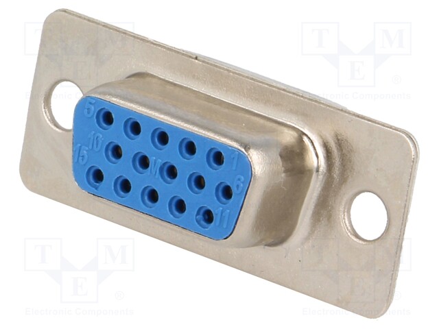 D-Sub HD; PIN: 15; plug; female; straight; soldering; for cable