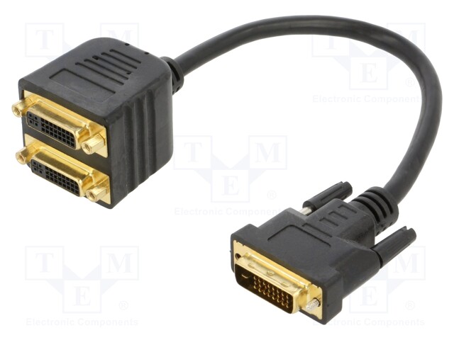 Adapter; DVI-D (24+1) plug,DVI-I (24+5) socket x2; 0.3m