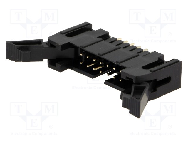 Socket; IDC; male; PIN: 14; straight; with ejector; THT; gold-plated