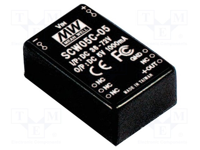 Converter: DC/DC; 6W; Uin: 36÷72V; 15VDC; Iout: 400mA; DIP; 15g; 50kHz