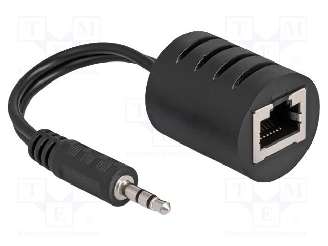 Adapter; Jack 3.5mm 3pin plug,RJ45 socket; PVC; Cat: 5