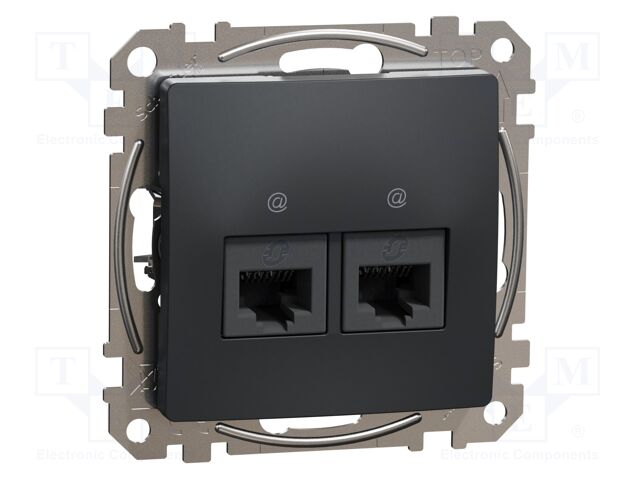 Data socket dual; IP20; plaster embedded,in mounting box; Sedna