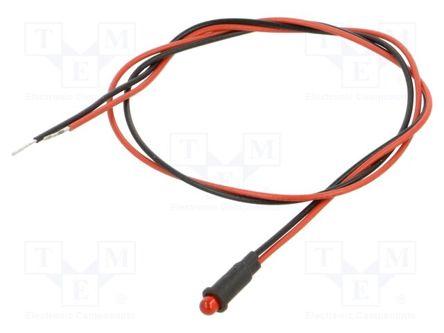 Indicator: LED; 2.1VDC; plastic; 3mm
