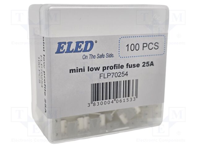 Fuse: fuse; 25A; 58VDC; automotive; 10.9mm; 10.9x3.8x8.73mm