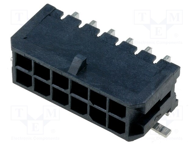 Socket; wire-board; male; Micro-Fit 3.0; 3mm; PIN: 12; SMT; on PCBs