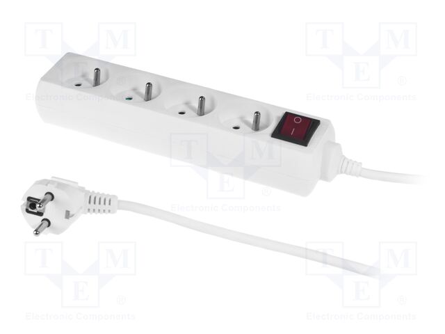 Mains; Schuko; Sockets: 4; CEE 7/5 (E) socket,CEE 7/7 (E/F) plug