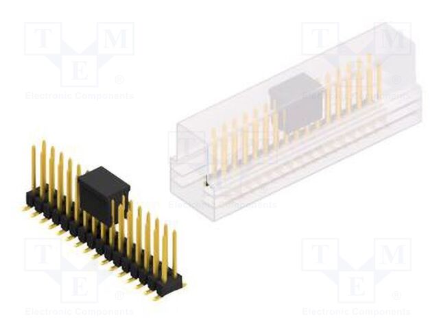 Connector: pin strips; pin header; male; PIN: 32; 2.54mm; SMT; 2x16