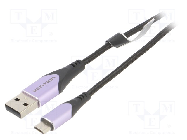 Cable; USB 2.0; USB A plug,USB B micro plug; 1m; black; 480Mbps