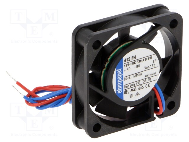 Fan: DC; axial; 40x40x10mm; 9m3/h; 26dBA; slide bearing; 6000rpm