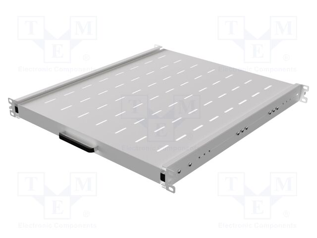 Shelf; 1U; Dimensions: 486x44.45x526mm; steel; grey; screw; 35kg