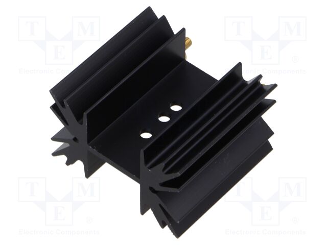 Heatsink: extruded; grilled; SOT32,TO220,TO3P; black; L: 38.1mm