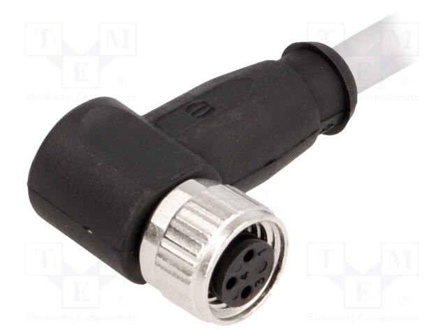 Connector: M8; female; PIN: 3; angled 90°; with lead; plug; 1m; PVC