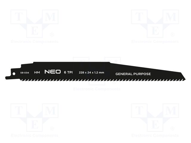 Reciprocating saw,universal; 6teeth/inch; 228mm