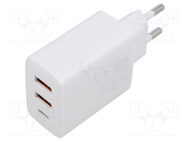 Power supply: switching; mains,plug-in; 5÷12VDC; 30W; white; 3A