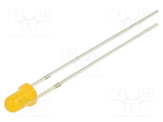 LED; 3mm; orange; 150÷220mcd; 60°; Front: convex; 1.8÷2.2V; -30÷85°C