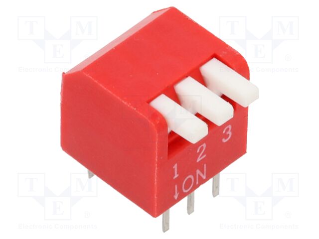 Switch: DIP-SWITCH; Poles number: 3; OFF-ON; 0.025A/24VDC; Pos: 2/3