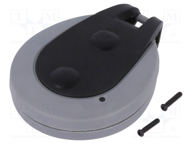 Enclosure: for remote controller; X: 44mm; Y: 56mm; Z: 14mm; grey