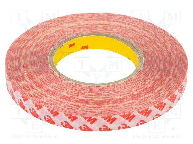 Tape: fixing; W: 15mm; L: 50m; Thk: 0.2mm; double-sided; transparent