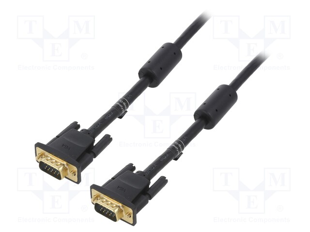 Cable; D-Sub 15pin HD plug,both sides; Len: 30m; black; Core: Cu
