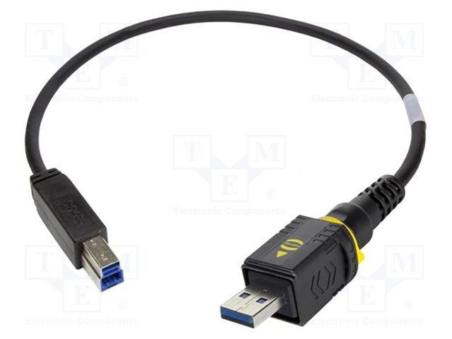 Cable; USB 3.0; USB A plug,USB B plug; 1m; black; hermetic x1