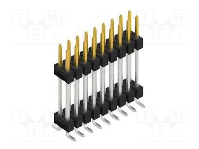 Connector: pin strips; pin header; male; PIN: 18; 2.54mm; SMT; 2x9